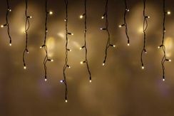 Светодиодная бахрома 108 теплых белых LED ламп, 3*0.6 м., 220В, мерцание, черный резиновый провод, Teamprof (TPF-i3*0.6F-RB/WW)