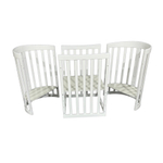 Детская кроватка Severyanka NEW белый (6в1, овальная, круглая, поперечный маятник, колесо)