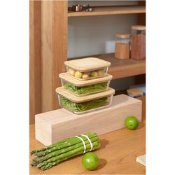 Контейнер для запекания и хранения Eco Store с крышкой из бамбука, 1520 мл