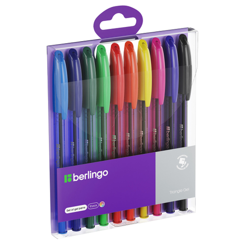 Набор гелевых ручек Berlingo "Triangle Gel" 10шт., 10цв., 0,5мм, корпус ассорти CNg_20210