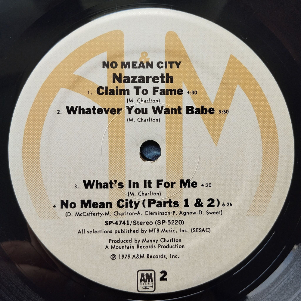 Винтажная виниловая пластинка LP Nazareth No Mean City (USA 1979) Whatever You Want Babe