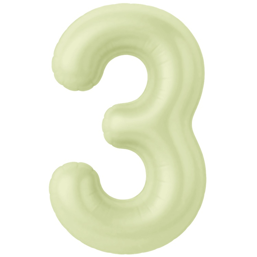 Шар фольгированный Цифра 3 101 см (Желтый)