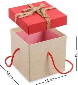 WG-92-B Коробка подарочная «Квадрат» цв.беж./красн.