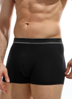 Мужские трусы-боксеры из микромодала с широкой мягкой резинкой (Размер: XL) (Цвет: черный)