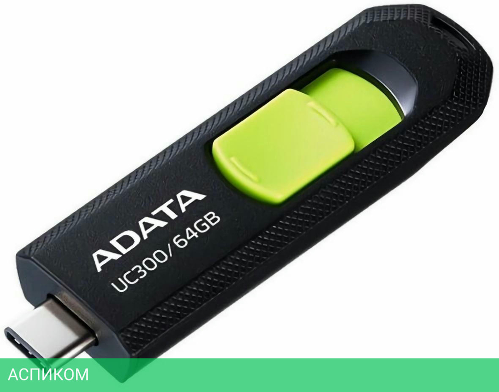 USB Flash-накопитель A-Data ACHO-UC300-64G-RBK/GN 64Gb черный/зеленый