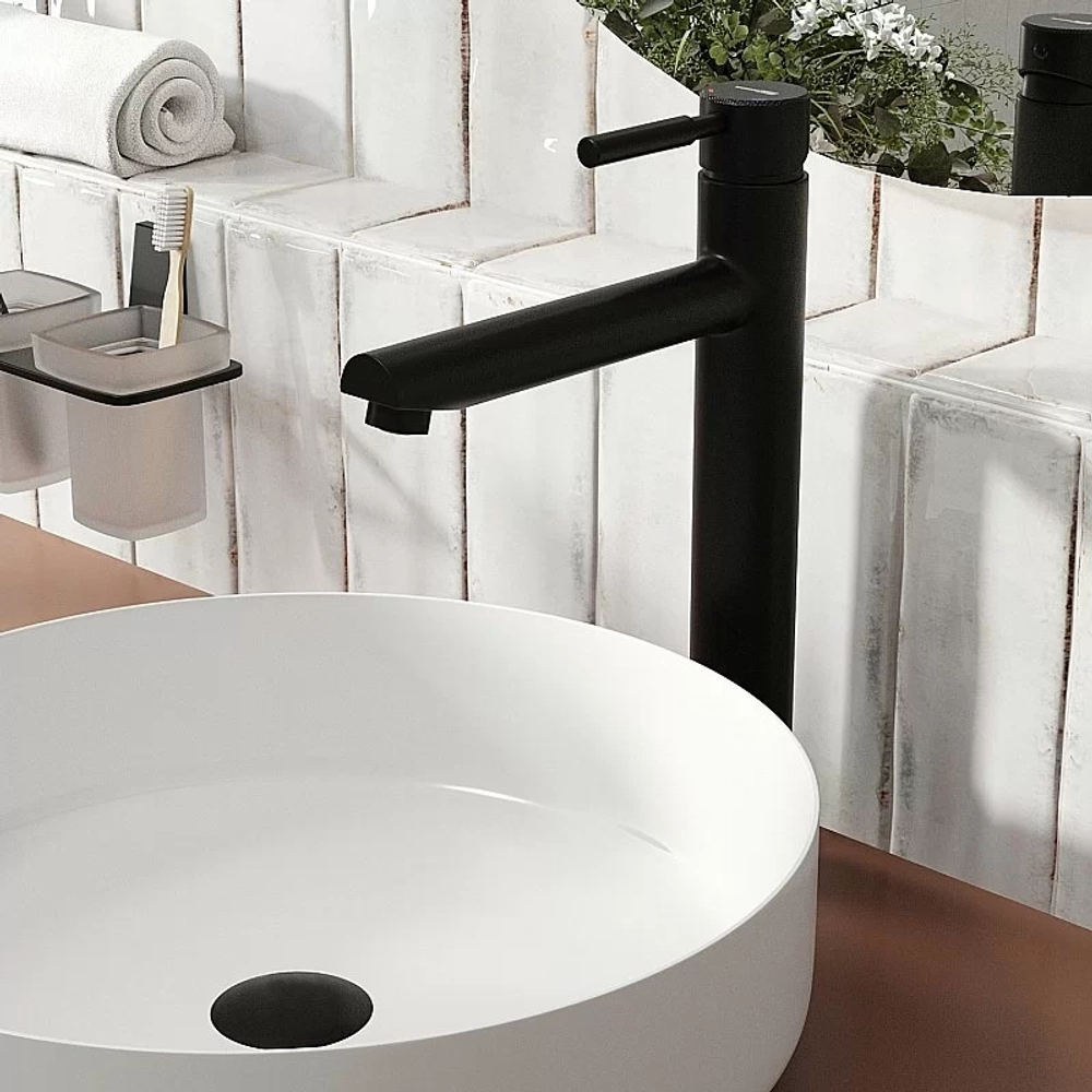 Смеситель для раковины WasserKRAFT Gollach 3303H черный матовый