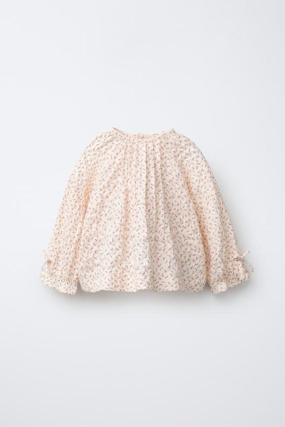 ZARA РУБАШКА С ЦВЕТОЧНЫМ УЗОРОМ, ЭКРЮ