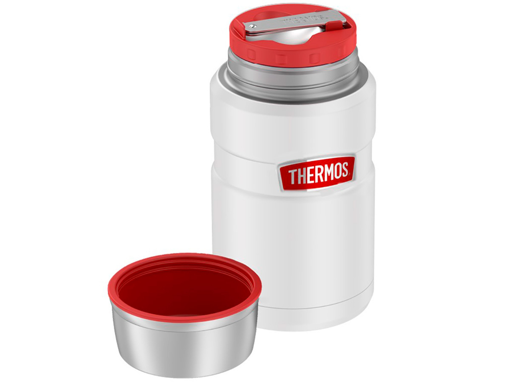 Термос для еды THERMOS KING SK-3020 RCMW 0.71L, складная ложка из нержавеющей стали, белый