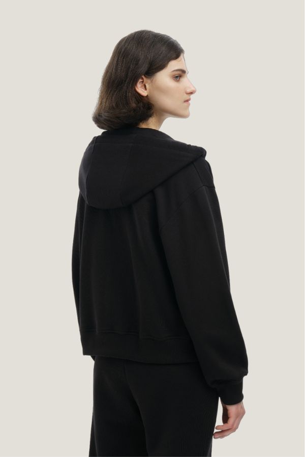 Худи на молнии Оверсайз черный - фото 8