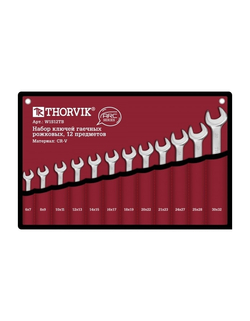 Рожковый ключ Thorvik W1S12TB Набор ключей гаечных рожковых серии ARC в сумке, 6-32 мм, 12 предметов