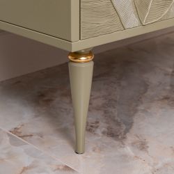 Комод Арт Колор leaves Классик Голд с 2 полками Зеленая олива