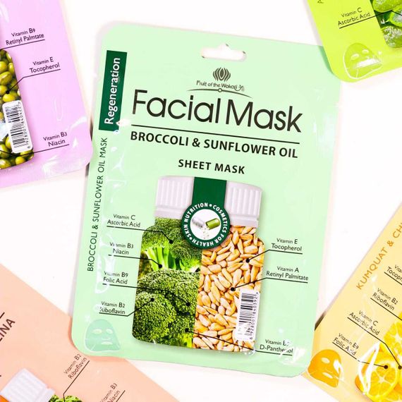 Maska \ Маска \ Mask FACIAL MASK BROCCOLI &amp; SUNFLOWER OIL SHEET MASK
