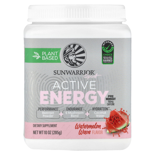 Sunwarrior, Sport, активная энергия, перед тренировками, арбуз, 285 г (10 унций)