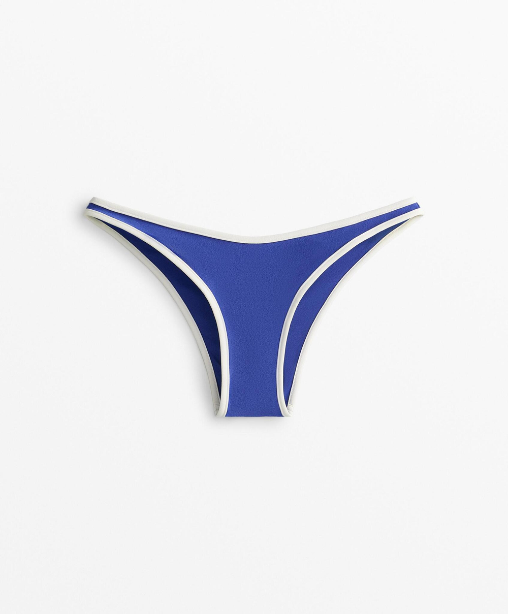 OYSHO Бикини U-образного кроя с контрастной окантовкой, синий