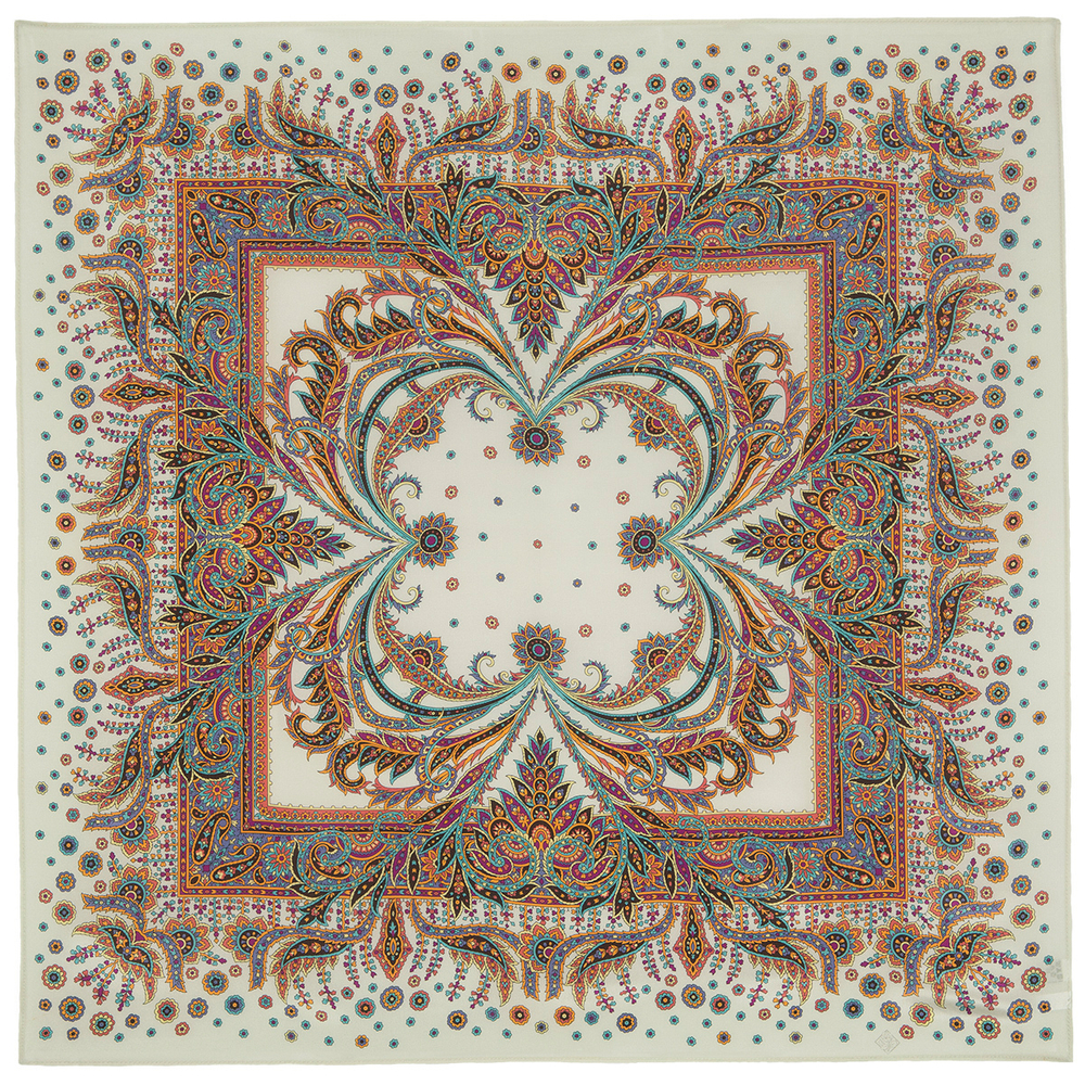 Павловопосадский платок Коралловый бриз 1603-1