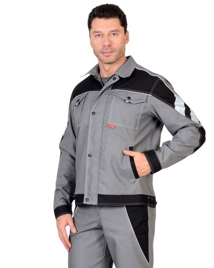 Куртка "Сириус-Пекин" (серый/черный)