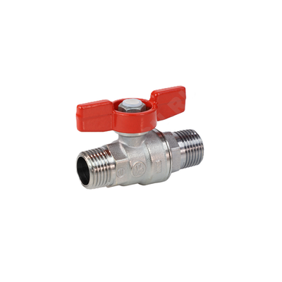 Кран шаровой латунь хром R253D Ду 10 Ру42 НР бабочка красная Giacomini R253X002