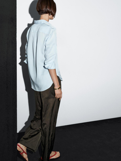 Massimo Dutti Брюки из сатина с жатым эффектом, шоколадный