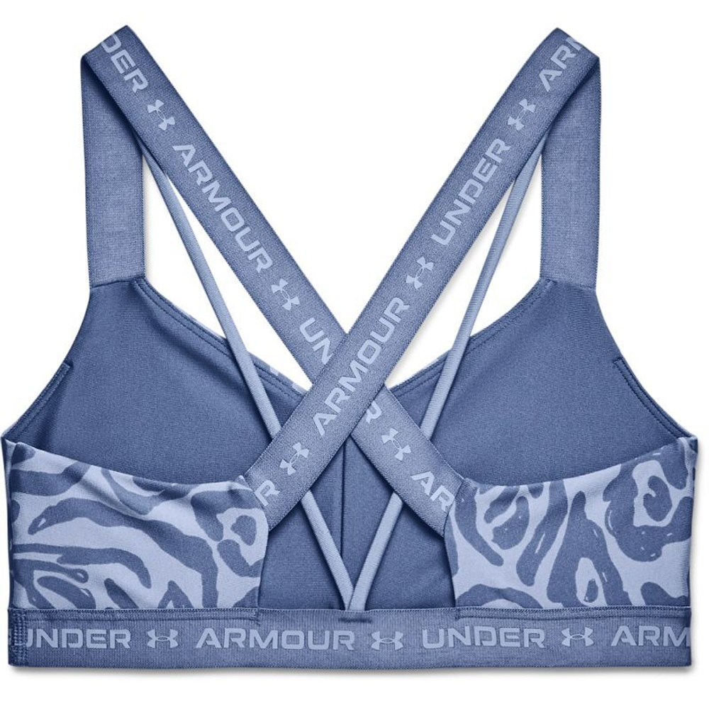 ТОП теннисный Under Armour Crossback Low Print Sports Bra - mineral blue