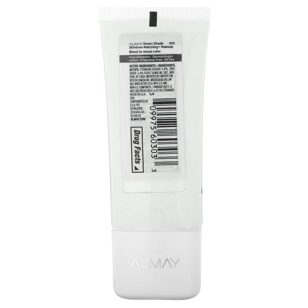 Almay, Smart Shade, тональная основа для макияжа, SPF 15, 300 Straight Up Medium, 30 мл