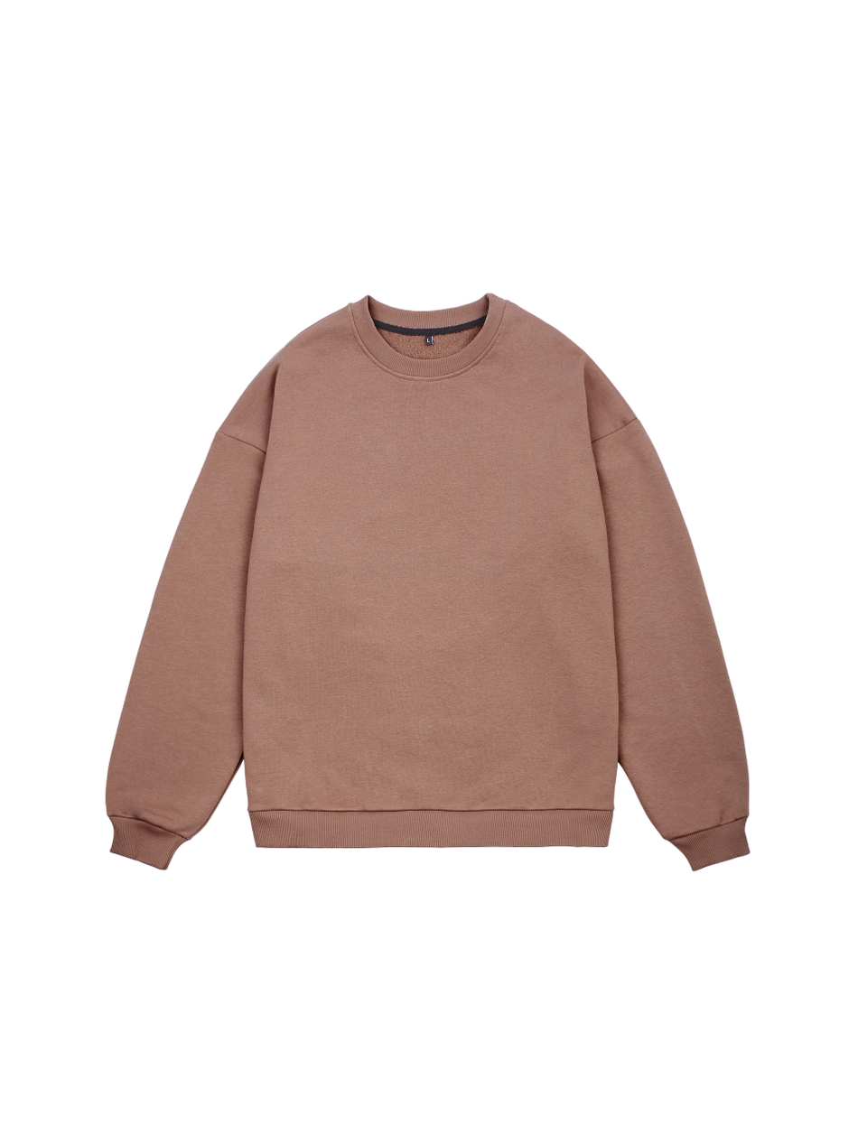 Свитшот оверсайз, без начеса (темно-бежевый)