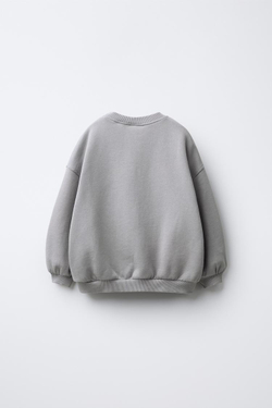 ZARA ТОЛСТОВКА С ВЫШИТЫМ СЕРДЦЕМ И НАДПИСЬЮ, МЯГКИЙ СЕРЫЙ