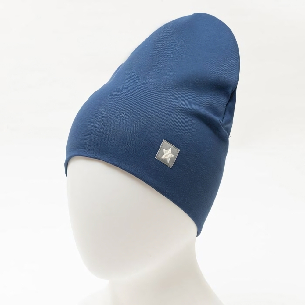 Шапка для мальчиков индиго/звёздочка, р-р 54-58 5199118