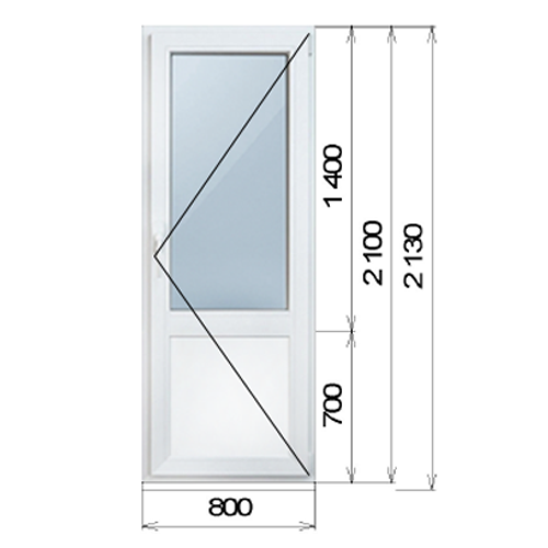 Дверь из ПВХ 2100 х 800