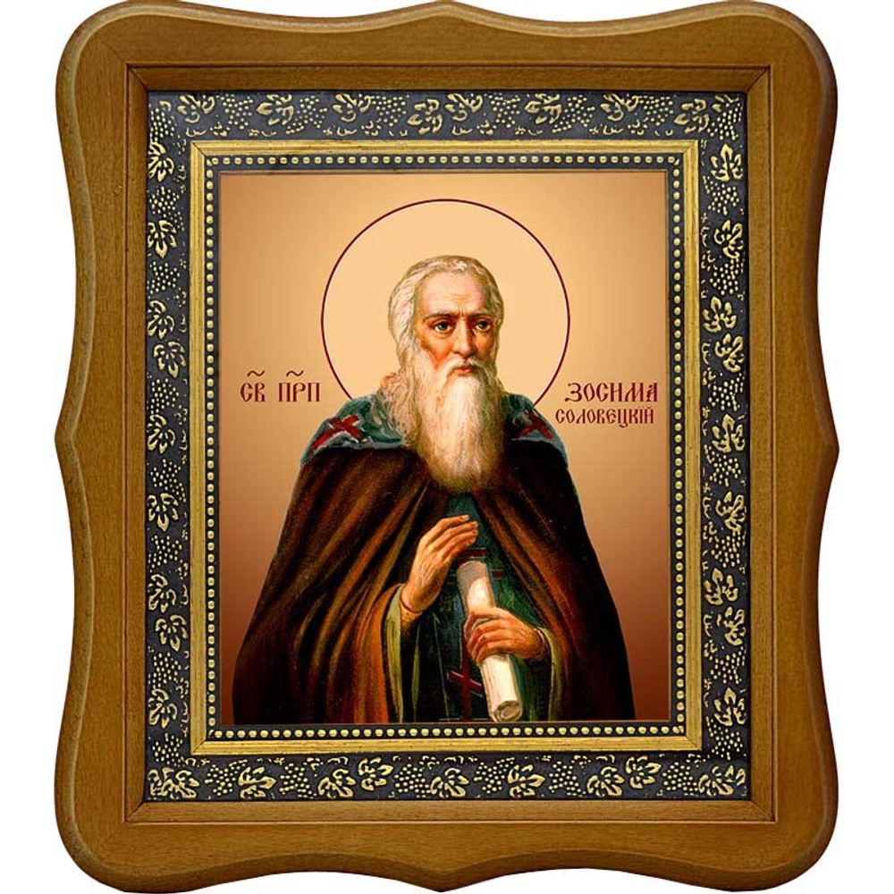Зосима Соловецкий, преподобный игумен. Икона на холсте.
