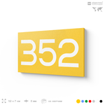 Номер на дверь 352, табличка на дверь для офиса, квартиры, кабинета, аудитории, склада, желтая 120х70 мм, Айдентика Технолоджи