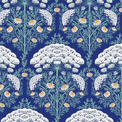 Травяное кружево на темно-синем