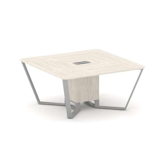 Steel Meet Стол переговорный квадратный KDK-PR.B.SP-08 Денвер Светлый/Металл Серый 1600*1600*750