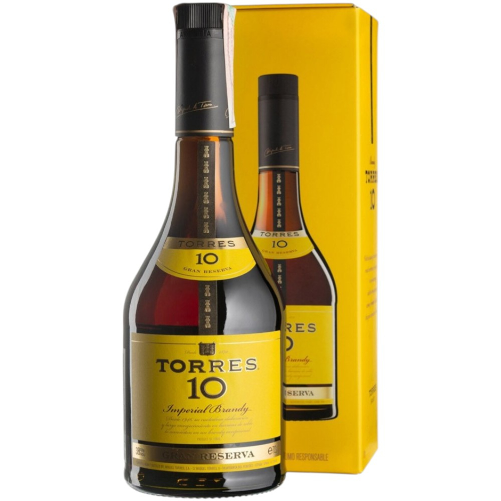 Бренди Torres 10 YO Gran Reserva 0,7 л. В подарочной коробке