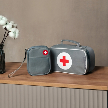 Набор: аптечка дорожная + карманная (серый)
