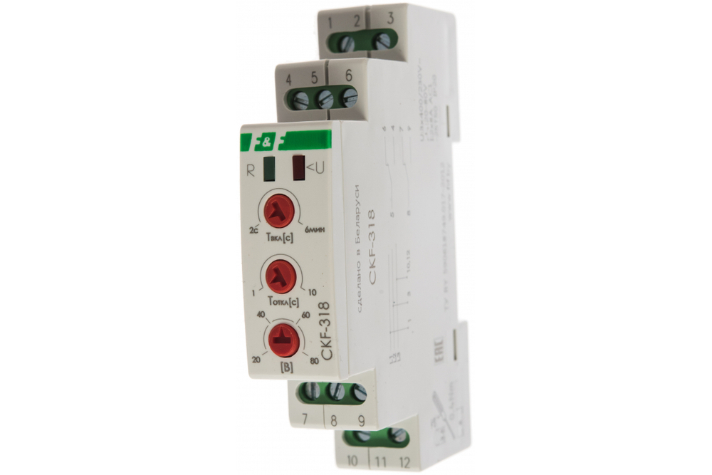 Реле контроля фаз для сетей с изолированной нейтралью CKF-318 3х400В 8А 2P IP20
