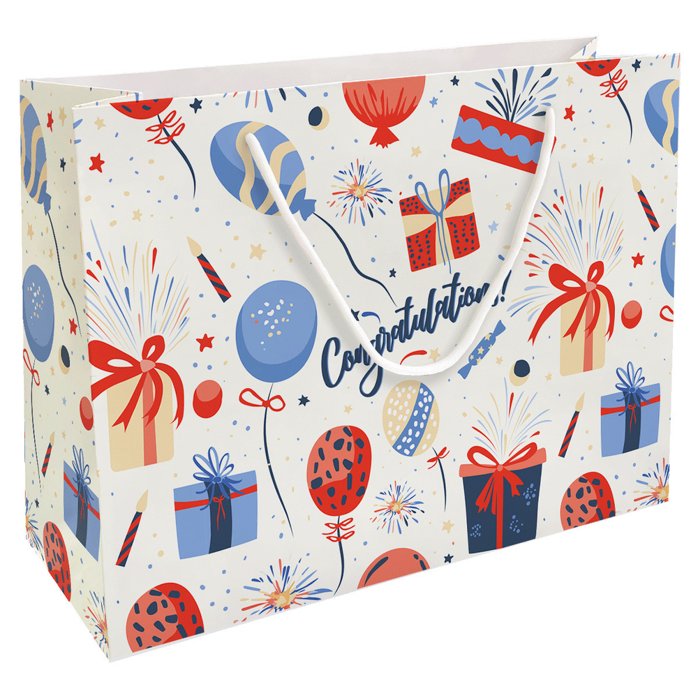 Пакет подар. бумажн. 36*29*12 см, 200гр/м2 Bang. Белый