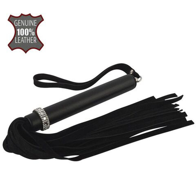 Черная многохвостая плеть Гламур - 41 см. (Цвет: черный)