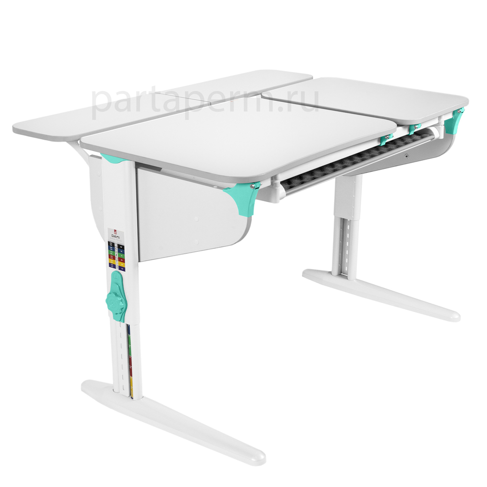 Растущая парта Дэми СУТ 45 с лотком и полками СУТ.45.350 (1200×820 мм)