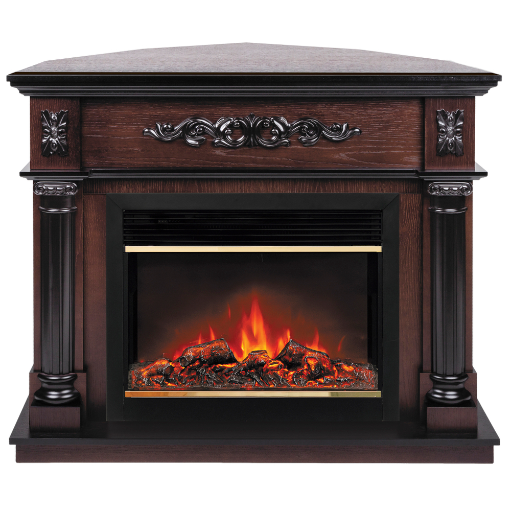 Каминокомплект Real Flame Silvia Corner 26 AO с очагом Moonblaze Deluxe Brass (угловой)