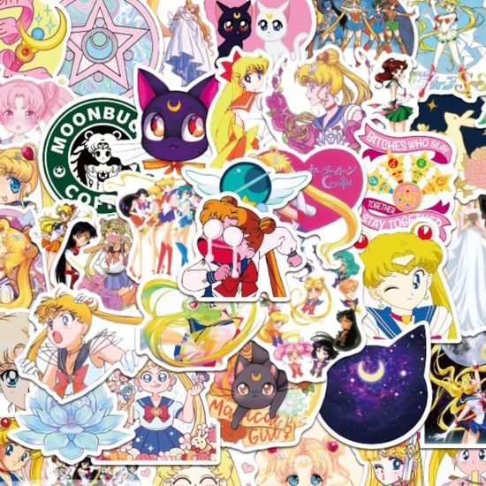 Наклейки для стикер бомбинга Сейлор Мун W-765 (50 шт)