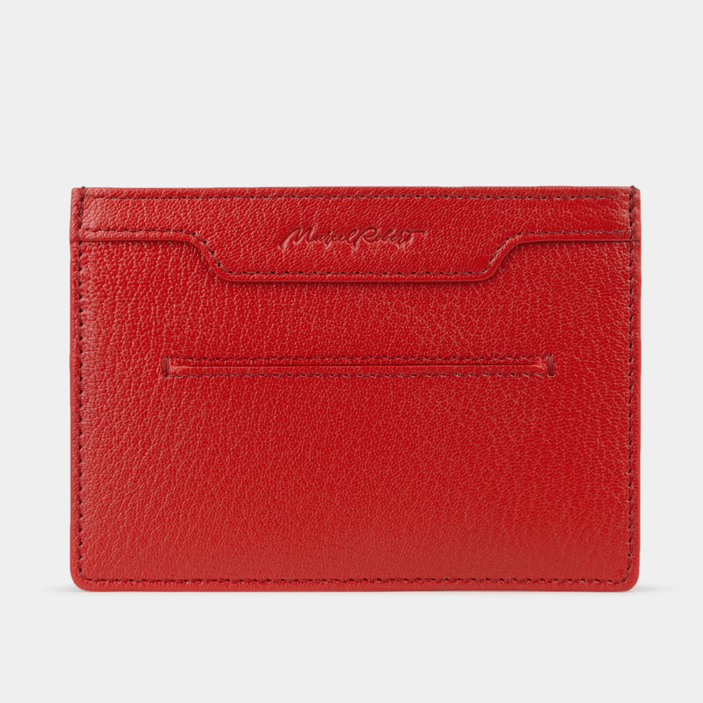 Холдер для автодокументов и паспорта Berlin из кожи козы, красного цвета