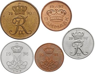 Набор монет Дании (5 шт)