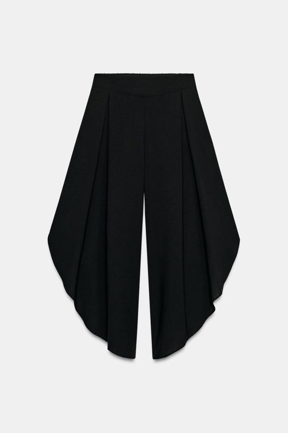 ZARA ЛЕГКИЕ БРЮКИ С РАЗРЕЗАМИ, ЧЕРНЫЙ