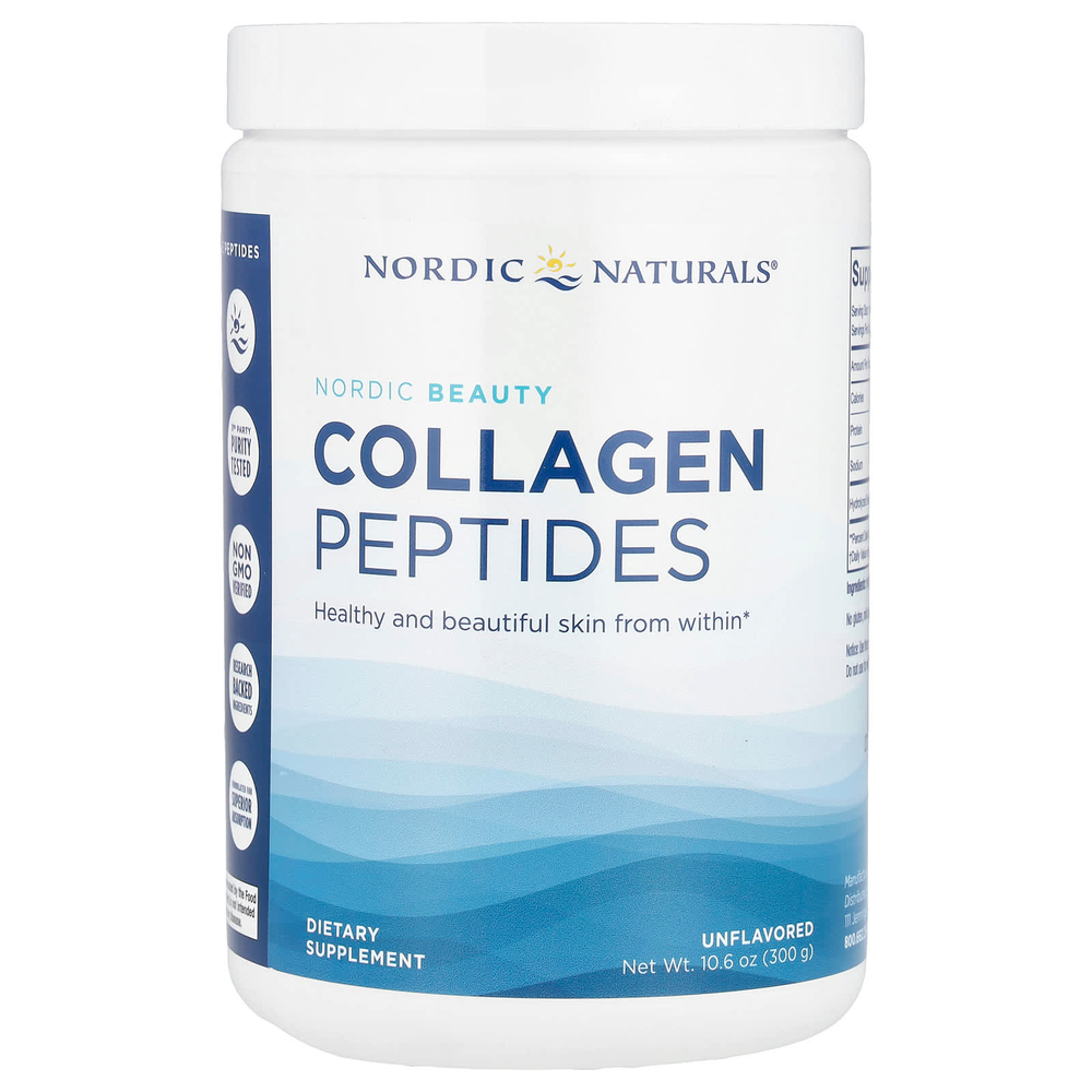 Nordic Naturals, Nordic Beauty, пептиды коллагена, без добавок, 300 г (10,6 унции)