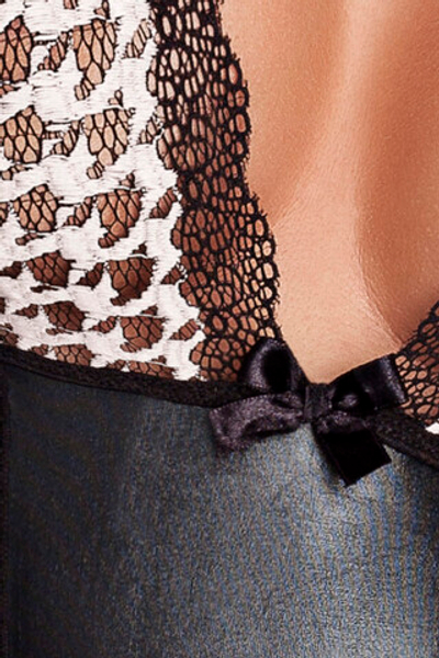 Боди с вставкой под винил Virgin Body SM (42-44) (Цвет: черный, белый)