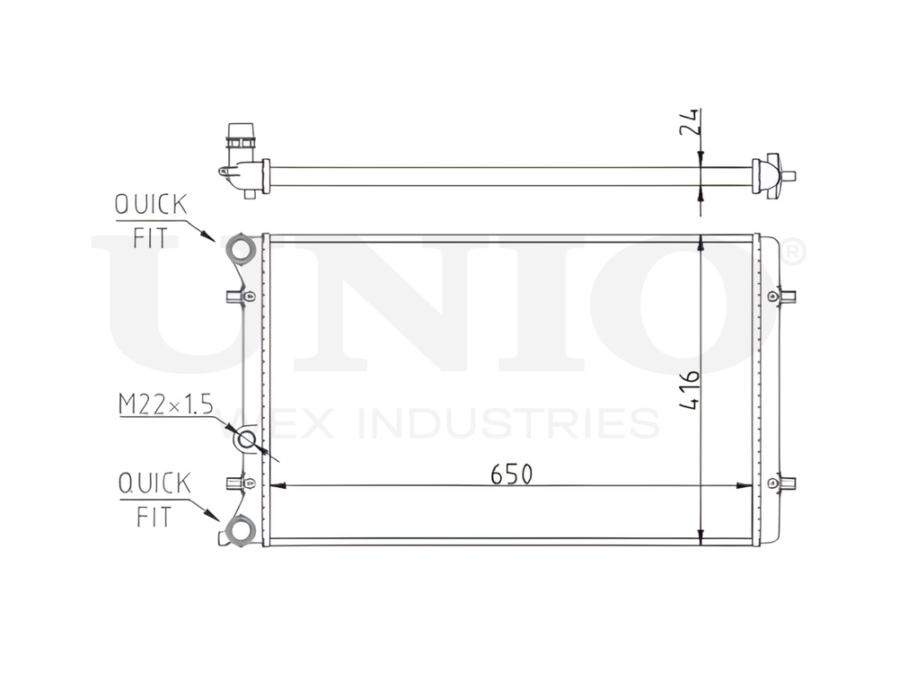 Радиатор охлаждения двигателя UNIO RAD-10065