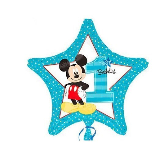 Шар звезда Микки Маус годик