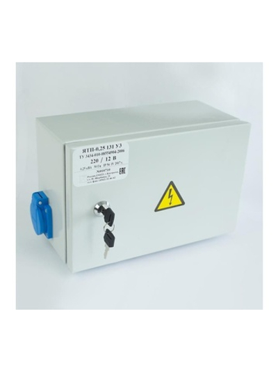 Ящик с понижающим трансформатором ЯТП 0.25 220/12В (3 авт. выкл.) IP54 Кострома ОС0000016339