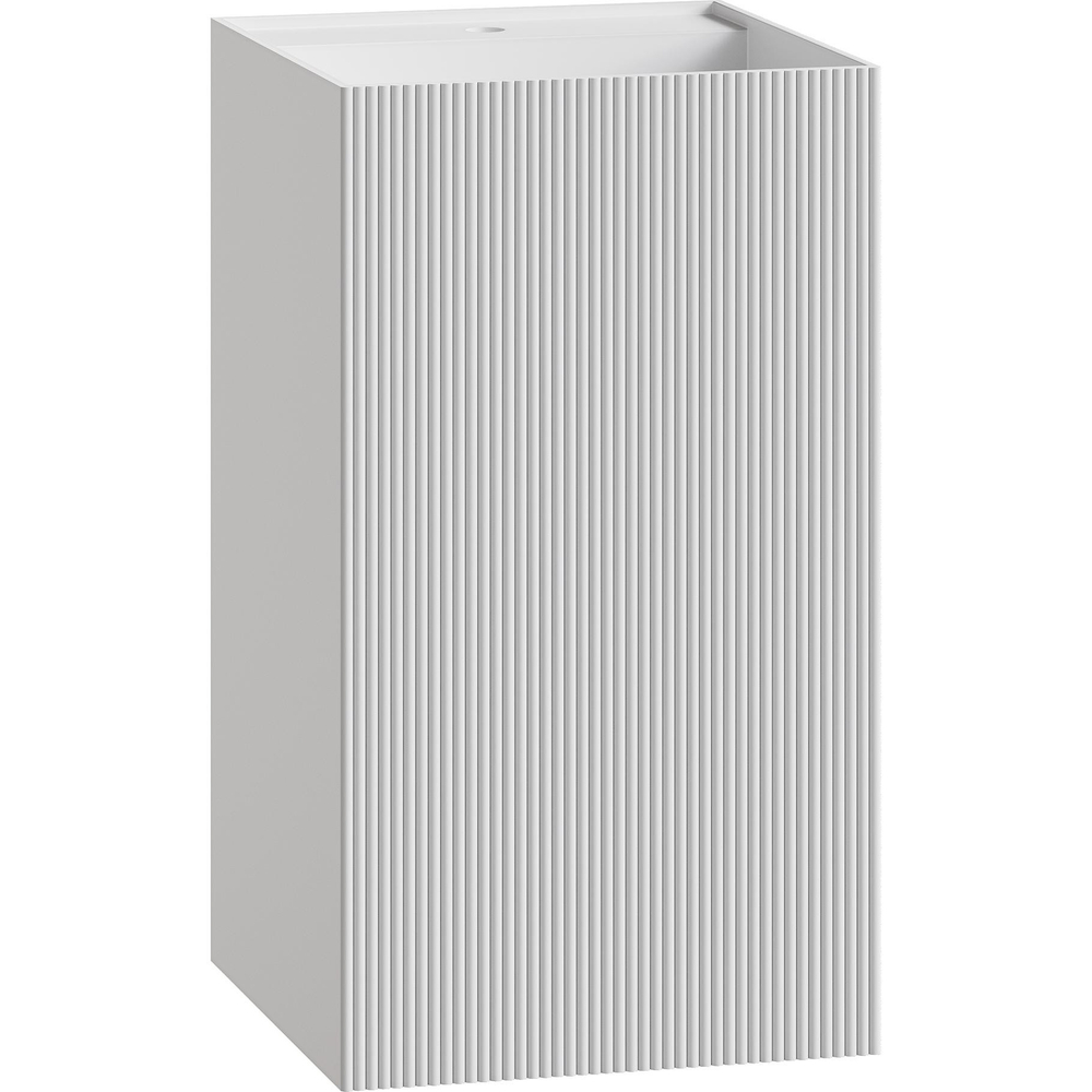 Раковина напольная Boheme Cube 802-R-MW 48х48х85 Corian Matt White рифленая