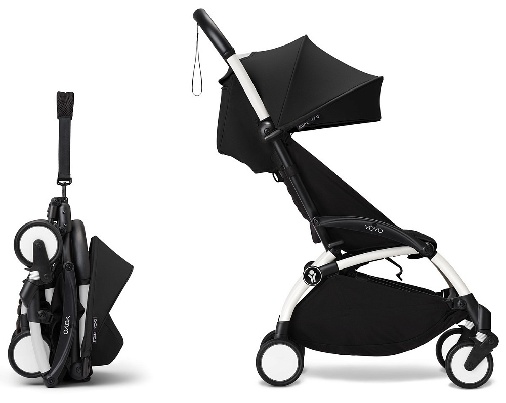 Коляска Stokke YOYO3 Newborn Shell рама белая White 2 в 1 Black